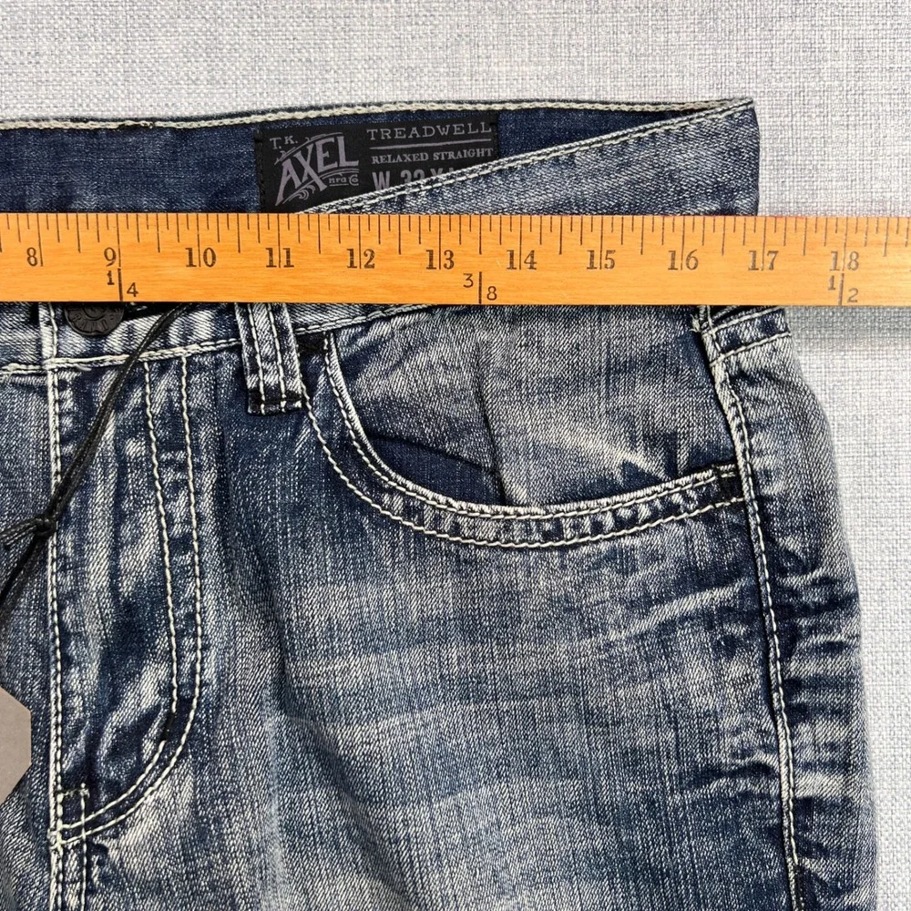 T.K. Axel Treadwell Relaxed Straight Jeans Men 32x32 Blue Denim Normcore NEW‎